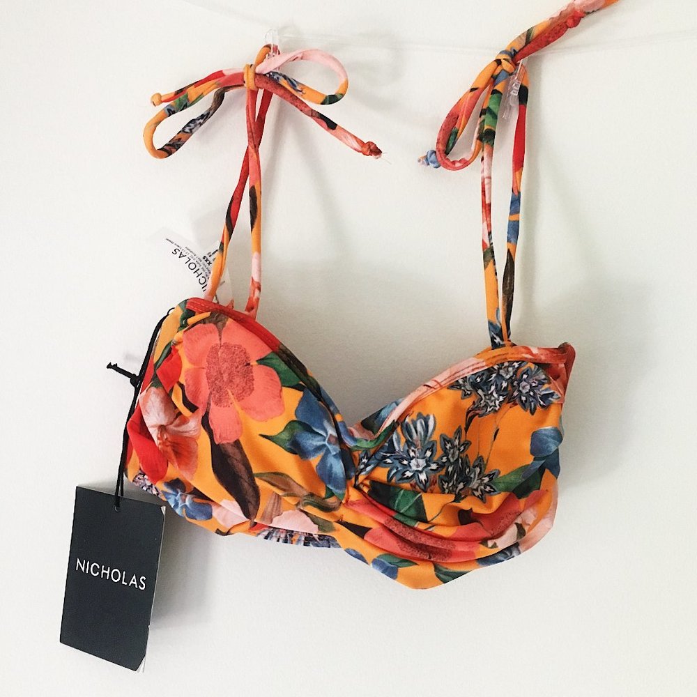 Nicholas Twist Bikini Top - TANGERINE MULTI - Picture 4 of 9